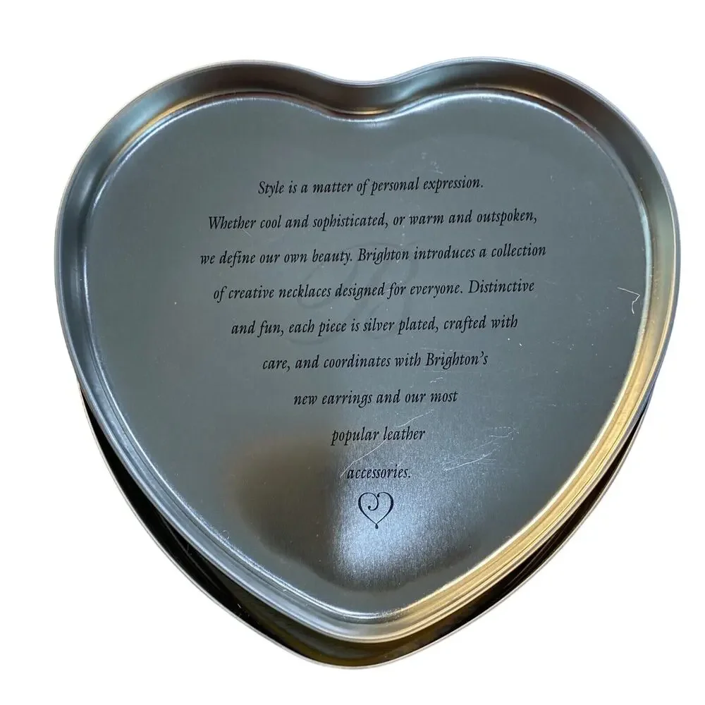 Brighton Heart Shaped Box Jewelry Keepsake Gift Metal Tin Empty Container 5.5”